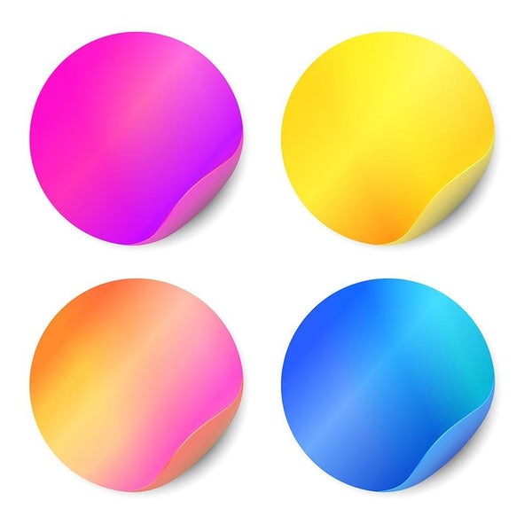Colorful Circle Glossy Style BPA Free Certified Sticker, Icon Or